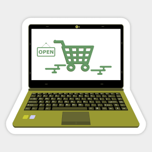 laptop vector for Online shop payment Sticker